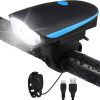 USB RECHARGEABLE SCOOTER LED LIGHT WITH HORN – BLUE