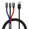 BASEUS THREE PRIMARY COLORS 3-IN-1 CABLE USB FOR M+L+T 3.5A 1.2M