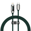 BASEUS DISPLAY FAST CHARGING DATA CABLE TYPE-C TO IP 20W 1M GREEN