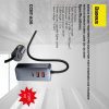 BASEUS SHARE TOGETHER PPS MULTI-PORT FAST CHARGING CAR CHARGER WITH EXTENSION CORD 120W 2U+2C GRAY