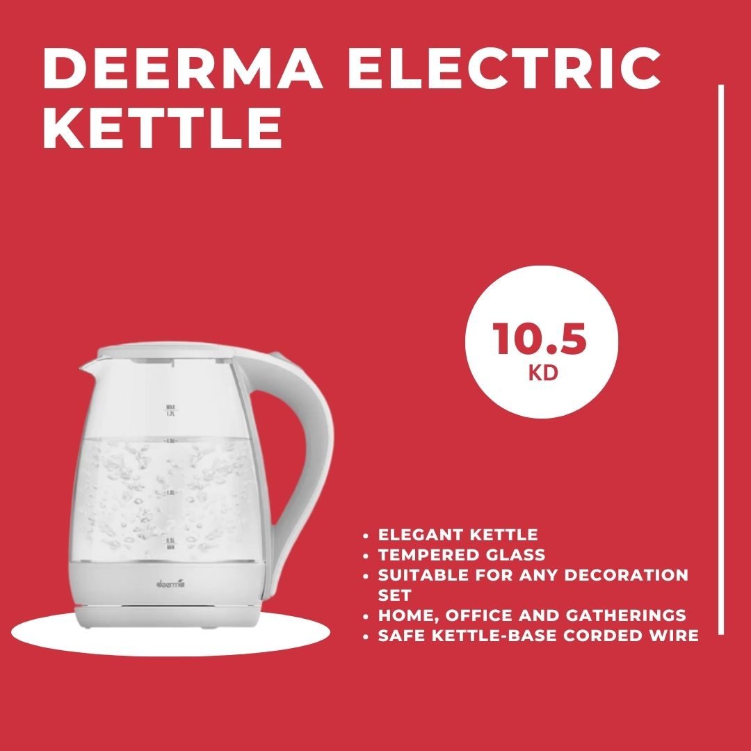 DEERMA 2200 W ELECTRIC KETTLE, 1.7 LTR.