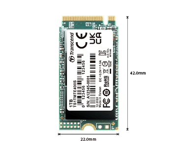 Transcend 1TB MTE400S NVMe Internal SSD – Gen3 x4 PCIe M.2 2242,